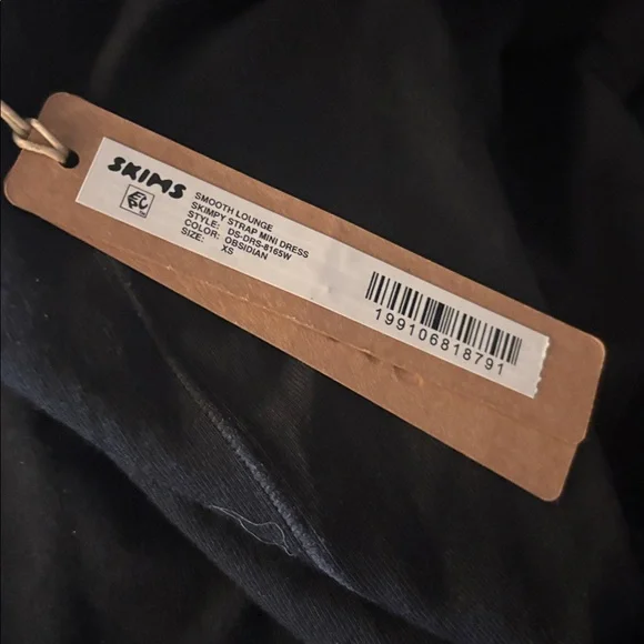 SKIMS NWT Smooth Lounge Skimpy Strap Mini Dress- Obsidian - Picture 4 of 4